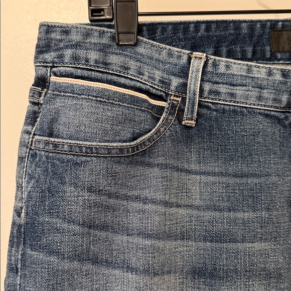 Koral Women's Crop Relaxed Selvage Skinny Blue Jeans Sz 34 - Picture 4 of 9